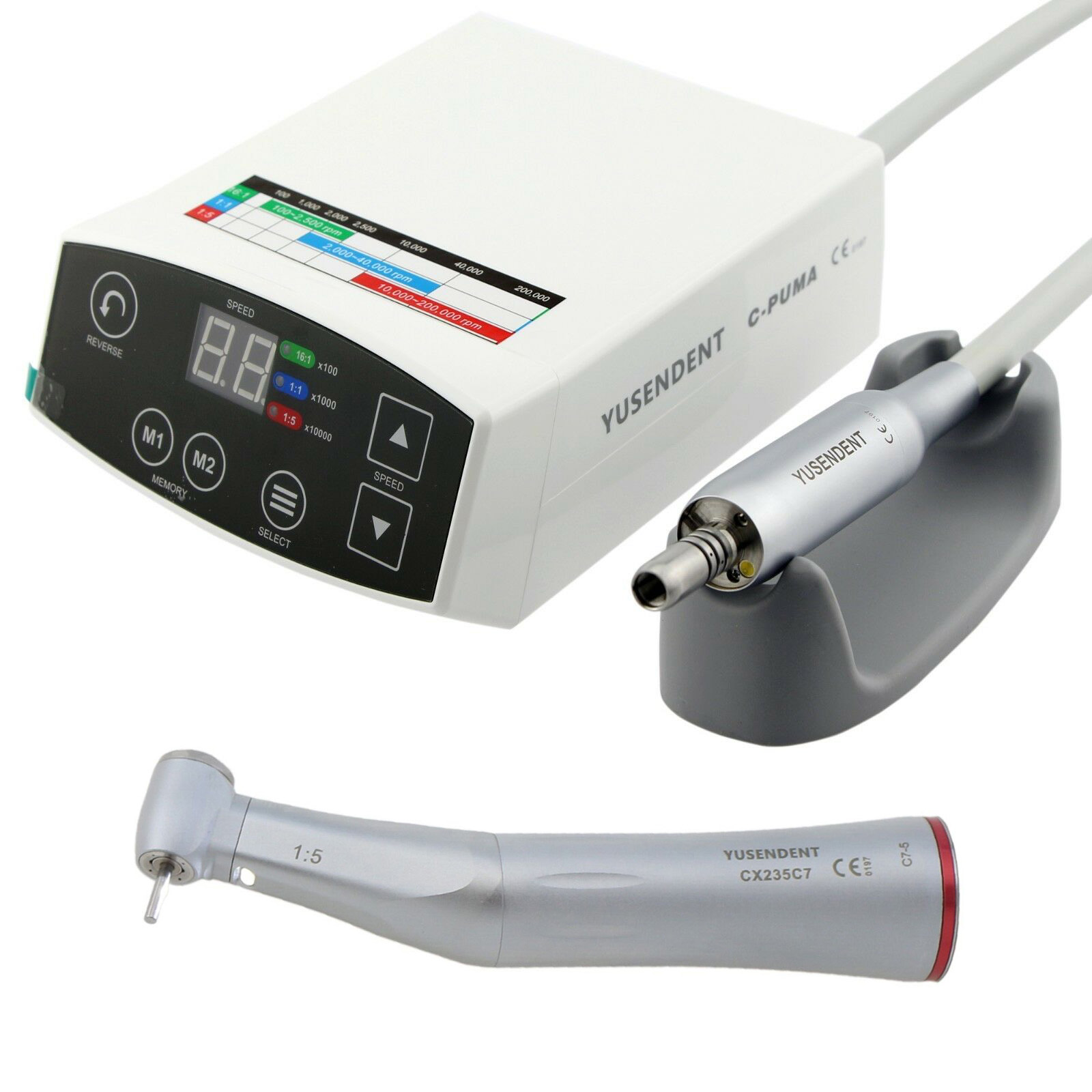 YUSENDENT COXO C PUMA Dental Electric Micro Motor with 1:5 Fiber-Optic Contra-Angle CX235 C7-5 image 2