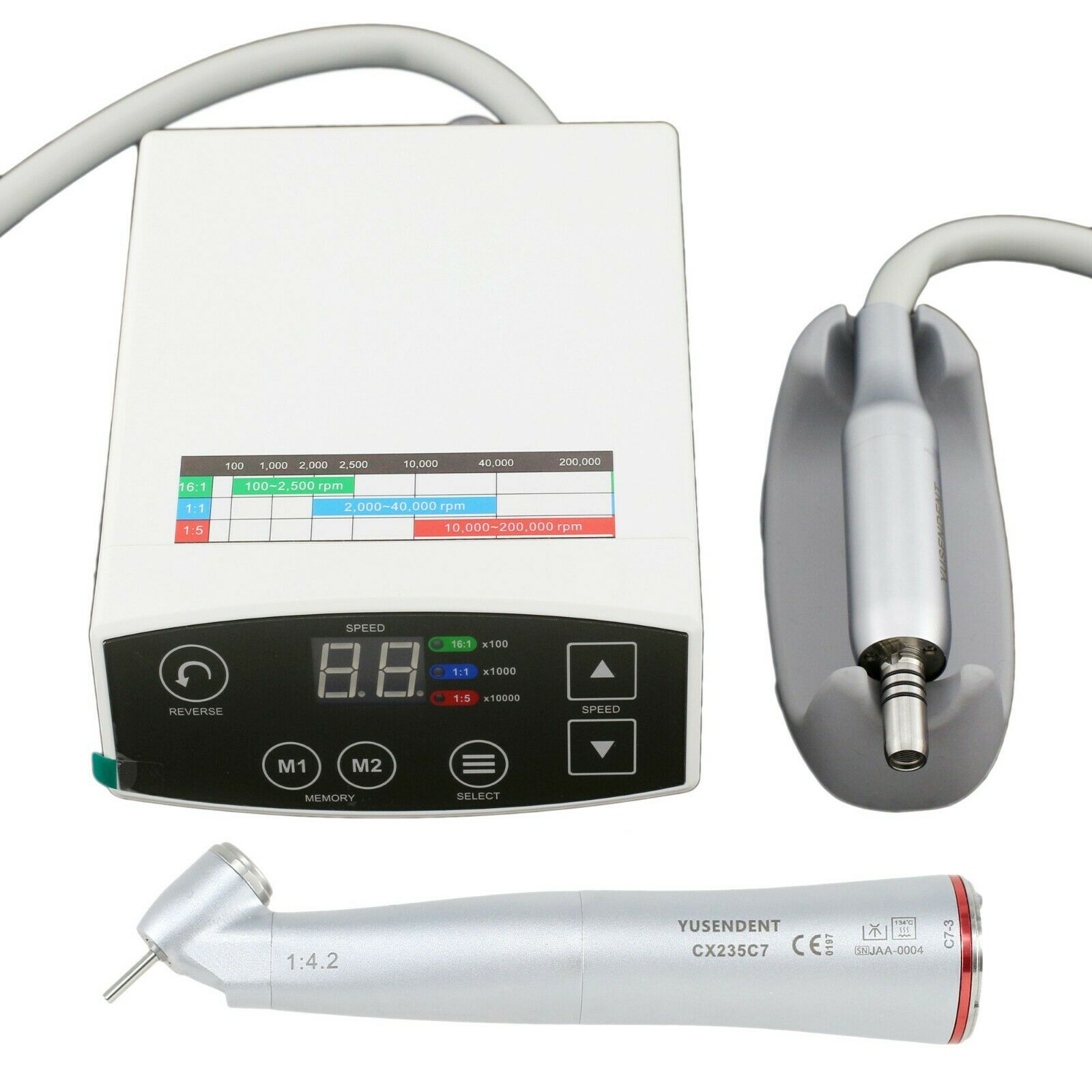 YUSENDENT COXO C PUMA Electric Micro Motor with Fiber-Optic 1:4.2 Contra-Angle CX235 C7-3 image 2