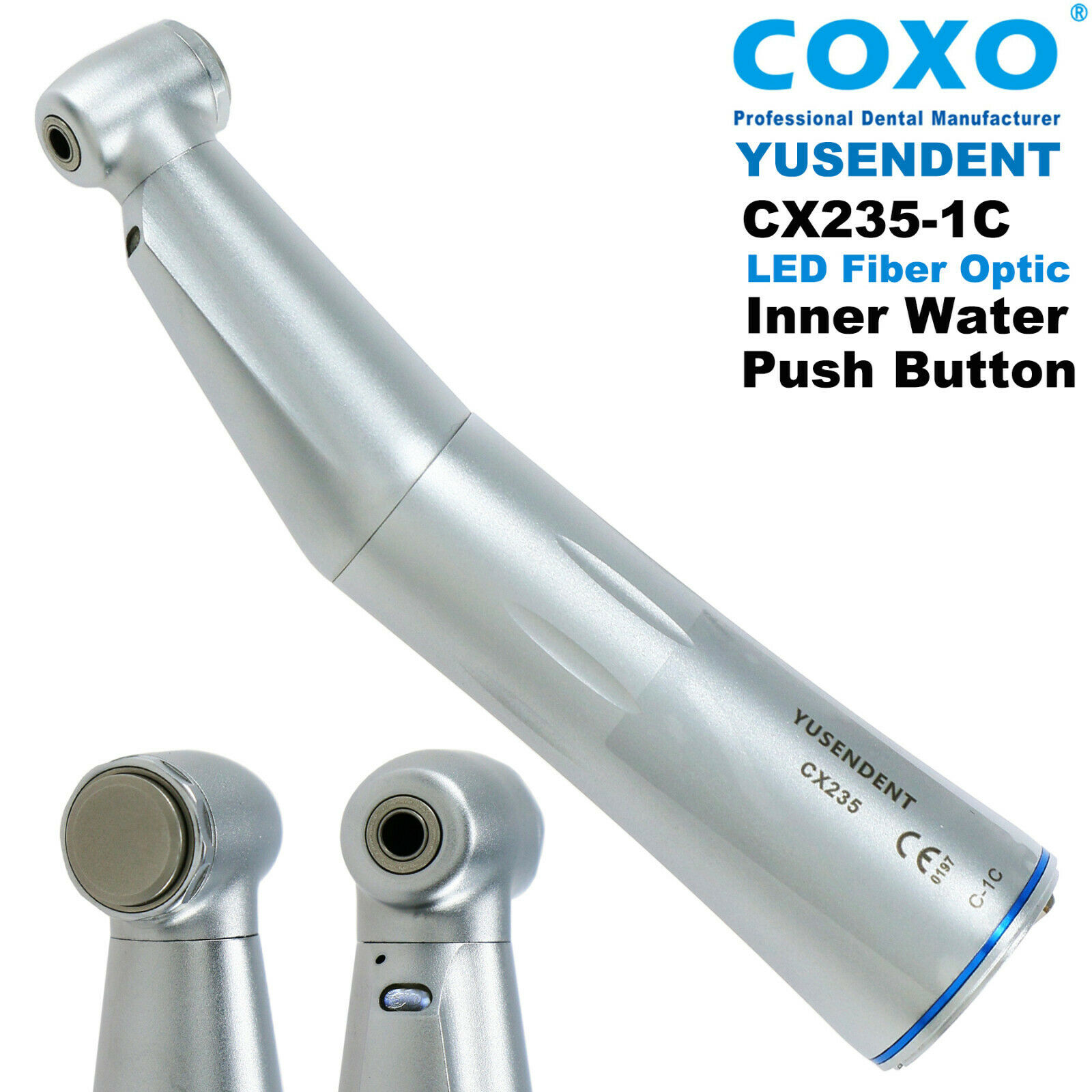 YUSENDENT COXO CX235-1C Dental Inner Water Low-Speed Contra-Angle LED Fiber-Optic Handpiece, Compatible with KaVo image 3