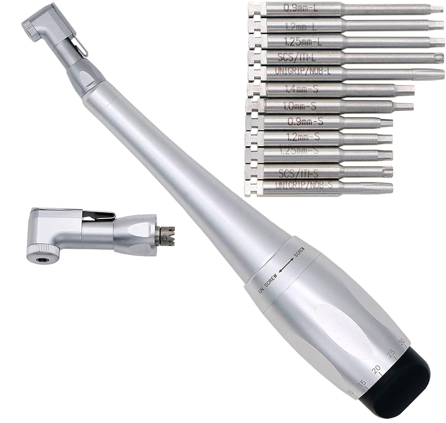 Universal Professional Dental Implant Torque Wrench Handpiece Kit with 12 Drivers & 2 Heads image 2