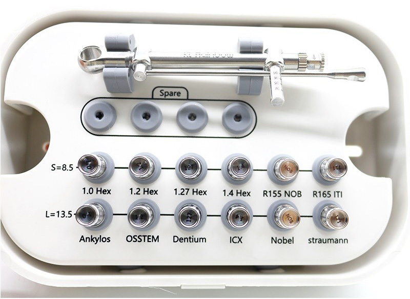 Professional Dental Implant Torque Wrench Ratchet 10-70NCM 12*Drivers & 1*Wrench Kit Holder image 3