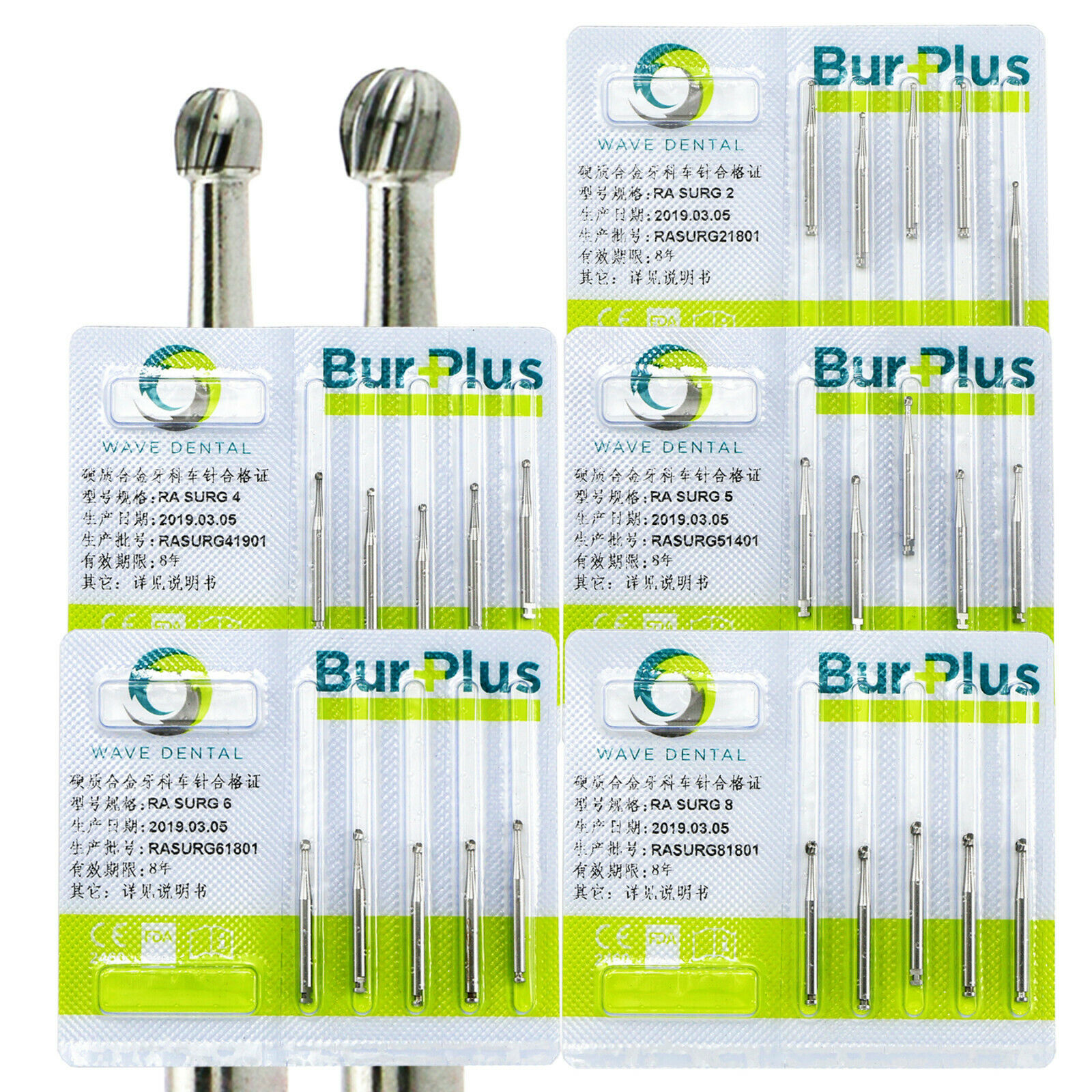 10 Boxes SBT WAVE Professional Dental Low-Speed Latch Round Bur Oral Surgery Carbide RA SURG 2 4 5 6 8 image 2
