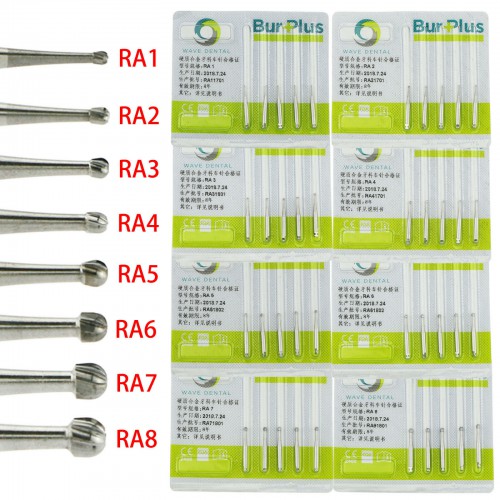 10-Pack WAVE Dental Tungsten Carbide Latch Bur Round Drill Low-Speed RA 1 2 3 4 5 6 7 8 image 1