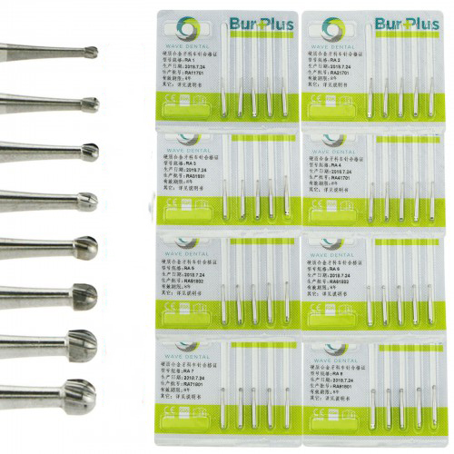 10-Pack WAVE Dental Tungsten Carbide Latch Bur Round Drill Low-Speed RA 1 2 3 4 5 6 7 8 image 3