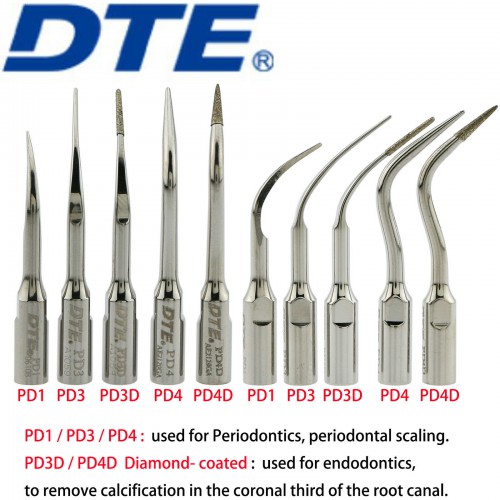 10-Piece Woodpecker DTE Dental Ultrasonic Scaler Tips Endodontics Periodontal, Compatible with NSK Satelec image 1