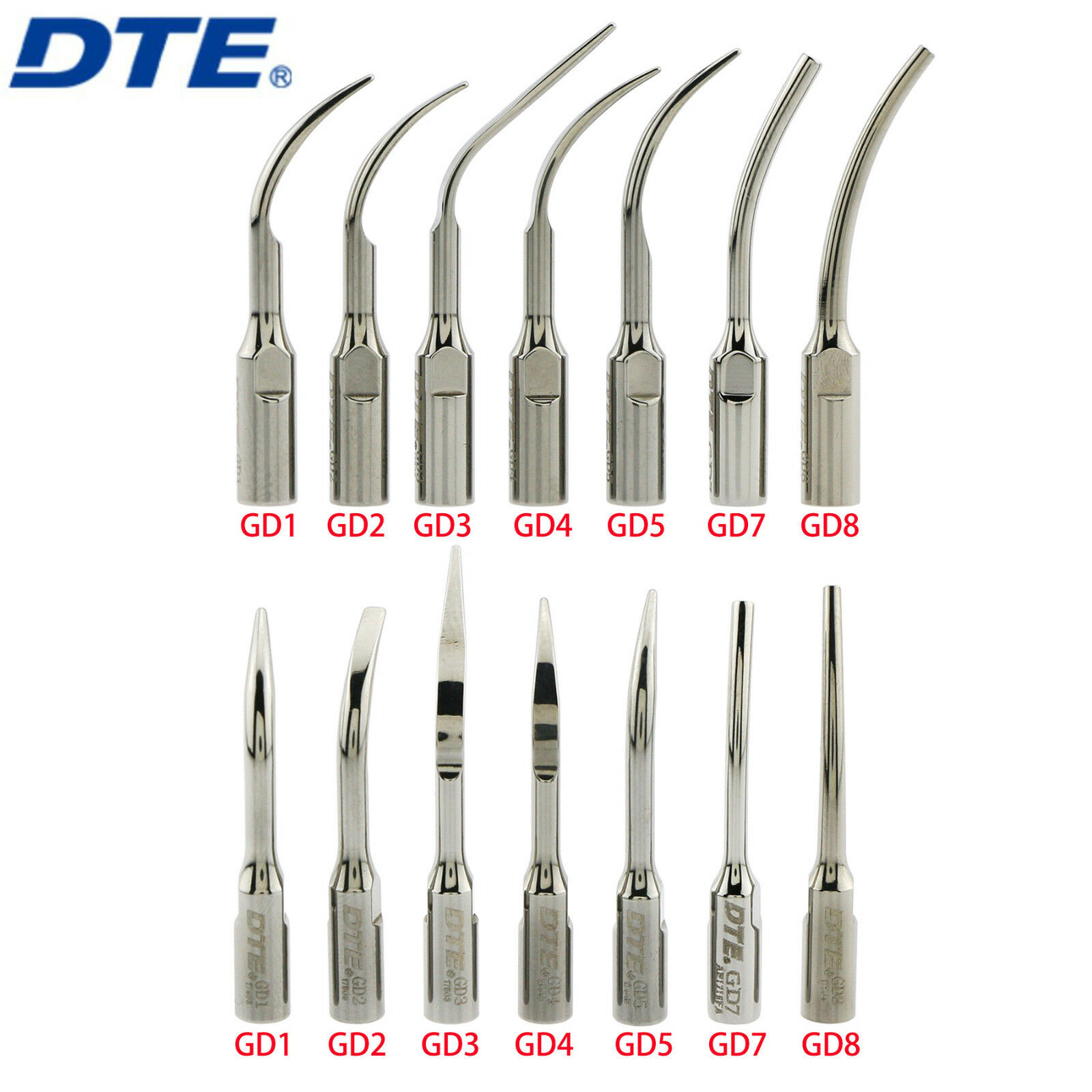 10-Piece Woodpecker DTE Dental Supragingival Scaling Ultrasonic Scaler Tips, Compatible with NSK SATELEC image 2