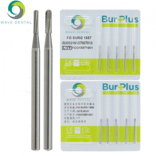 5-Pack Wave Dental Carbide Surgical Bur High-Speed Handpiece FG SURG 1557 1558 image 1