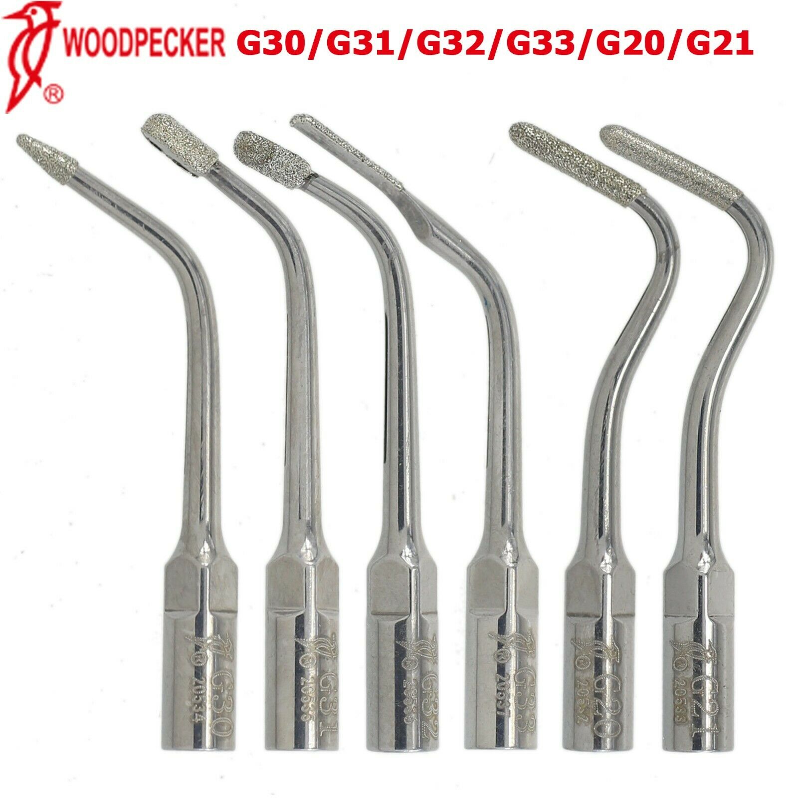 5-Piece Woodpecker Ultrasonic Scaler Tip Cavity Shoulder Preparation G20 G31 G32 G33, Compatible with EMS image 2