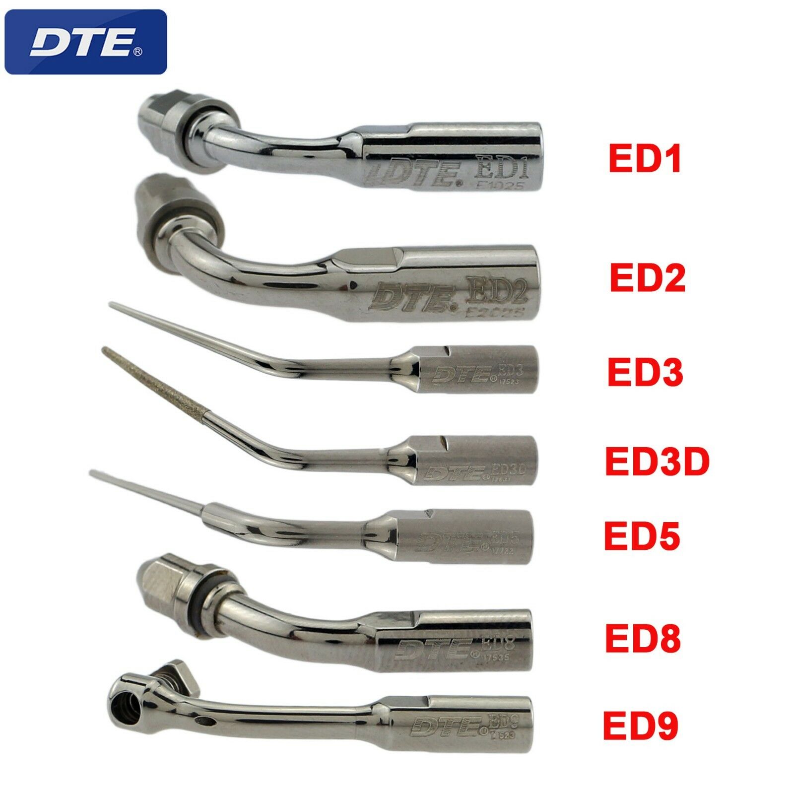 5-Piece Woodpecker DTE Dental Ultrasonic Scaler Endodontics Tips ED1 ED2 ED3 ED5 ED5D ED8 ED9, Compatible with NSK Satelec image 2