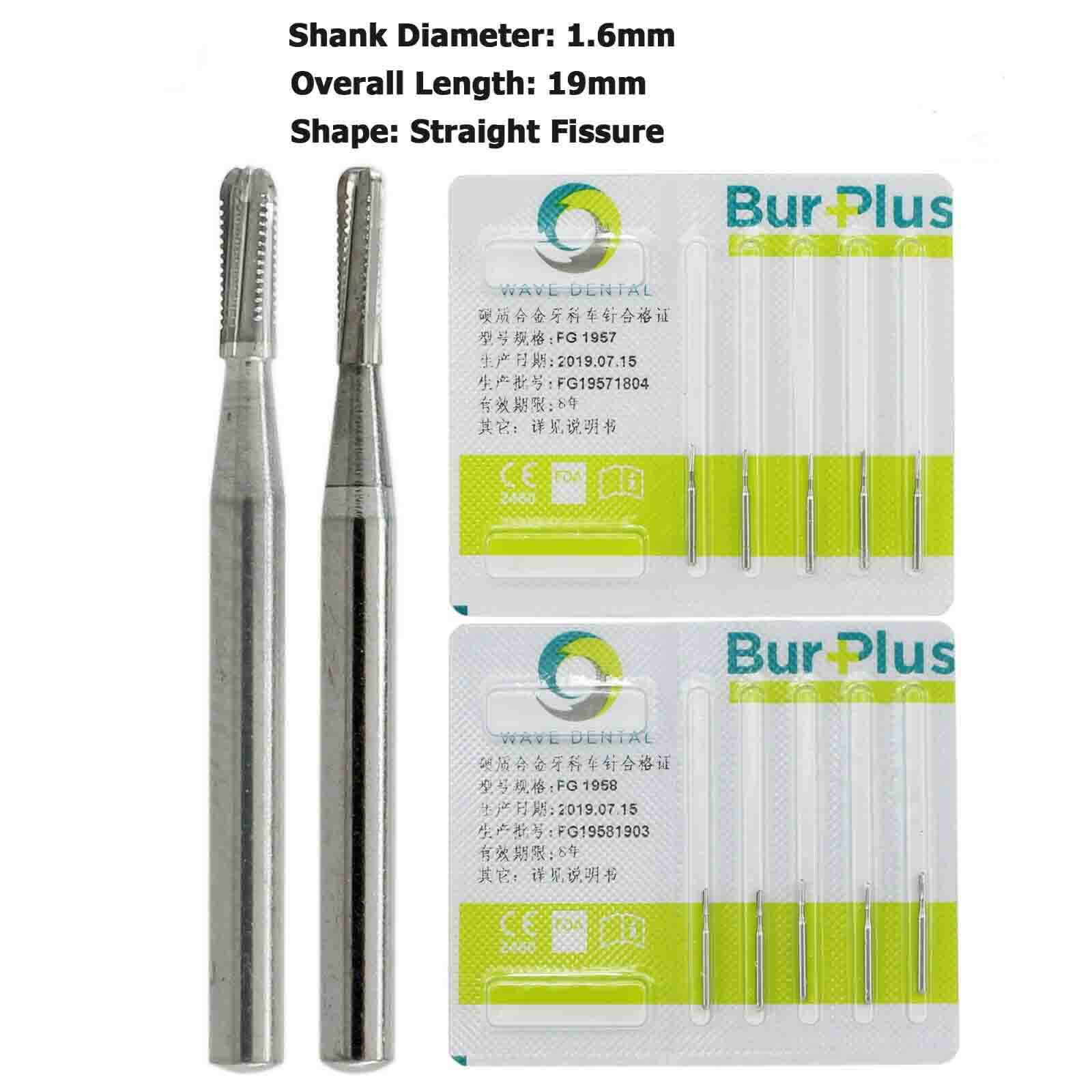 5-Pack Wave Dental Carbide Bur, Compatible with High-Speed Handpiece Friction Grip 1557 1558 image 2