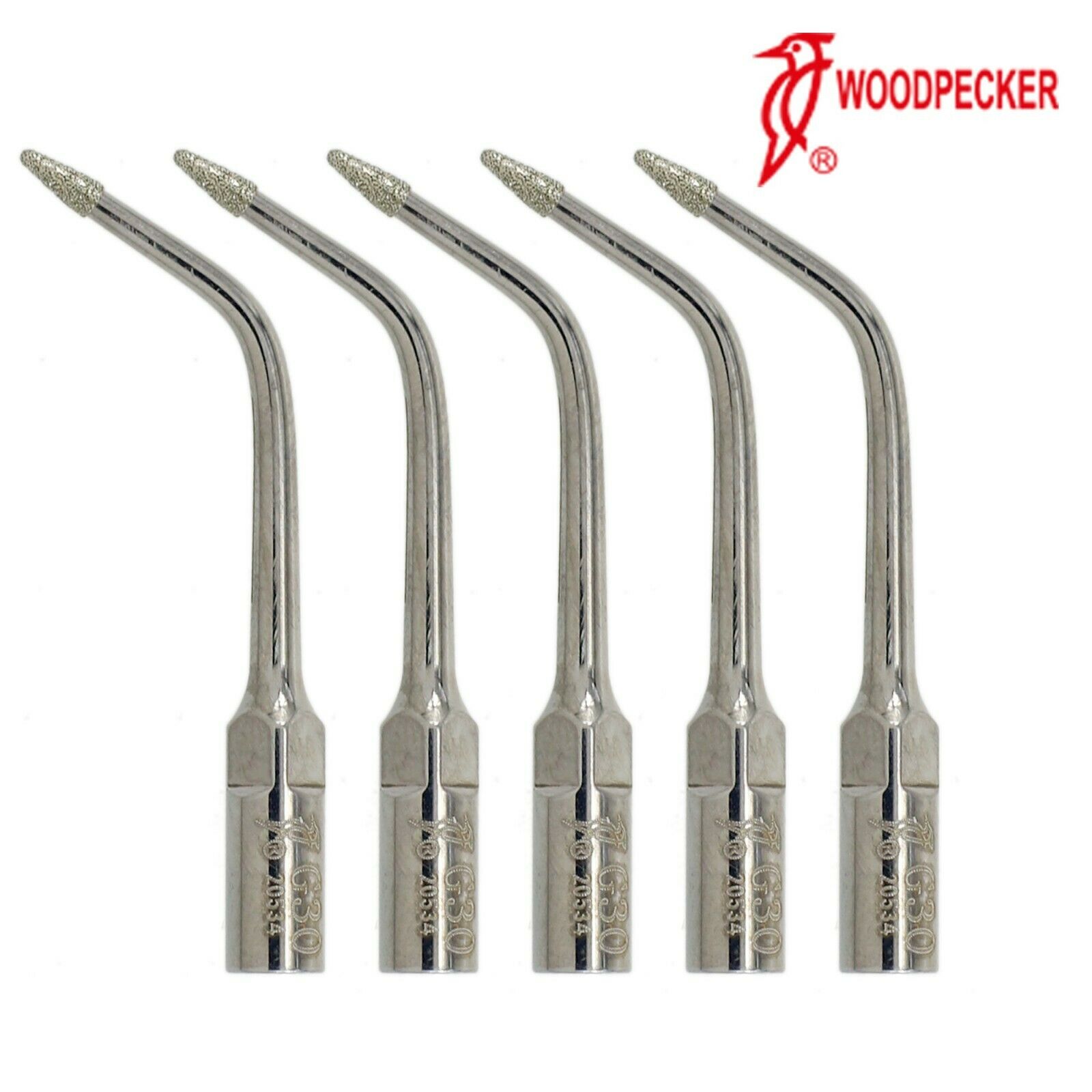 5-Piece/Lot Woodpecker Dental Scaler Tip Prepare Pits Fissures G30, Compatible with EMS PIEZON image 2