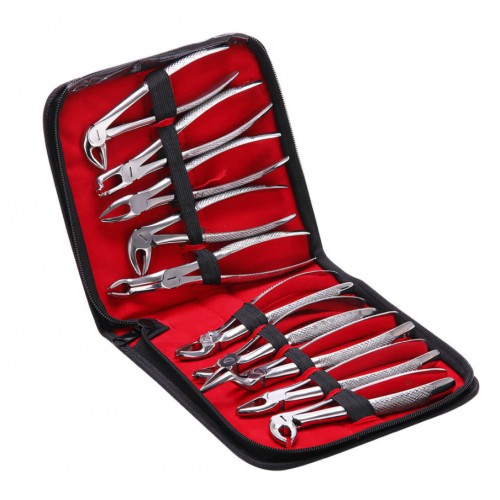 10-Piece/Set Tooth Extracting Forceps Dental Pliers with Tool Kit Dental Surgical Extraction Instrument Adults image 1