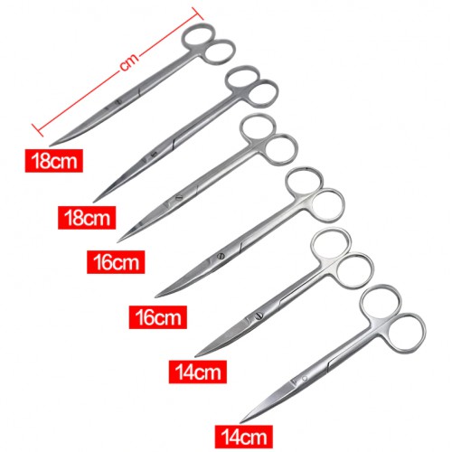 14cm/16cm/18cm Stainless Steel Surgical Scissors Straight Curved Tip Head Scissors Forceps for Professional Dental Clinic image 1