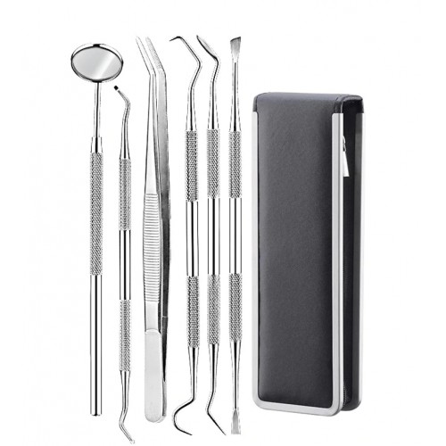 6-Piece/Set Disposable Dental Mouth Mirror and Probe Stainless Steel Dentist Prepared Tool Set image 1