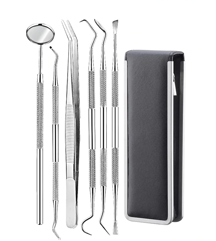 6-Piece/Set Disposable Dental Mouth Mirror and Probe Stainless Steel Dentist Prepared Tool Set image 2