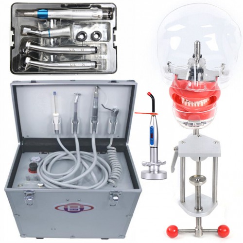 BD-402 Portable Dental Unit with Curing Light, Dental Handpiece Kit, and Dental Manikin Phantom Head image 1