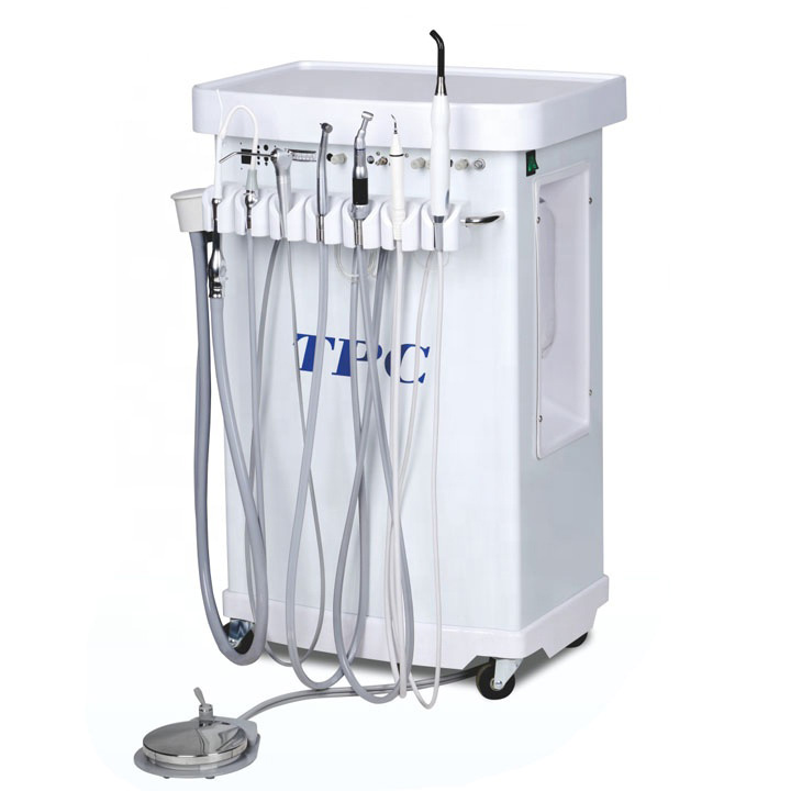 TPC MC3600 Mobile Professional Dental Delivery Cart Unit Built-in Oil-Free Air Compressor image 2