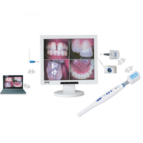 TPC Dental Cordless Intraoral Camera AIC5855a with 17"LCD Monitor M017, AIC5900 Wireless Transmitter, and AIC5920 Receiver image 1