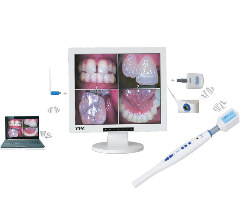 TPC Dental Cordless Intraoral Camera AIC5855a with 17"LCD Monitor M017, AIC5900 Wireless Transmitter, and AIC5920 Receiver image 2