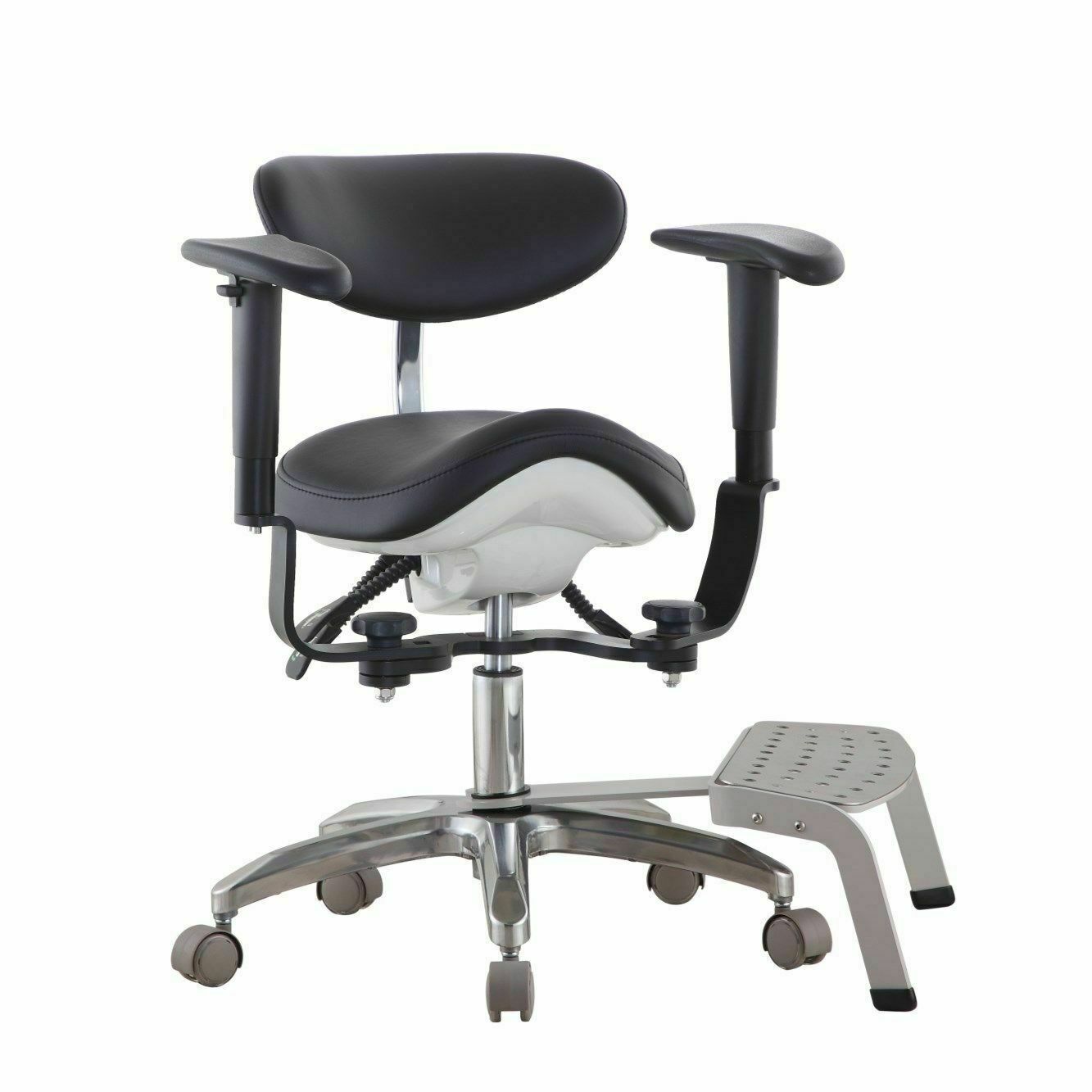 Qiyuan Professional Dental Microscope Dynamic Chair Saddle Stool Dentist Chair W/ Foot Base SDS-PB1 image 2
