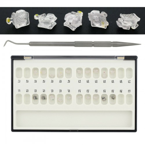 Professional Dental Orthodontic Self-Ligating Brackets Ceramic Roth 0.022 3-4-5 with Hooks image 1