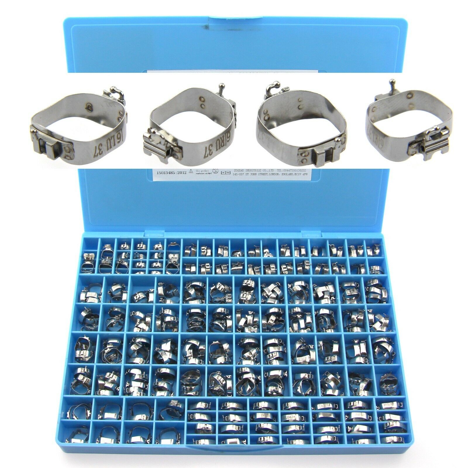 85-Set Dental Orthodontic Molar Bands MBT 022 Pre-Welded with Single Tube Convertible Buccal Tubes & Lingual Sheath image 2