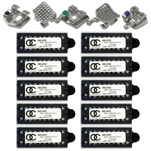 10-Set Mini OC Dental Orthodontic Metal Brackets Braces MIM Roth 022 345 Hooks image 1