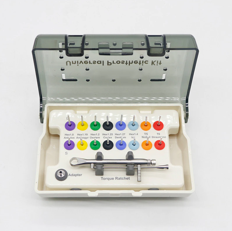 Dental Implant Screwdriver Universal Restoration Tools Kit Repair Torque Wrench with 18-Piece Mini Screw Drivers image 2