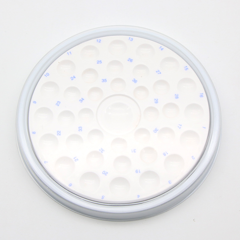 36 Slot Professional Dental Porcelain Mixing Watering Moisturizing Plate Round Shape Ceramic Palette image 2