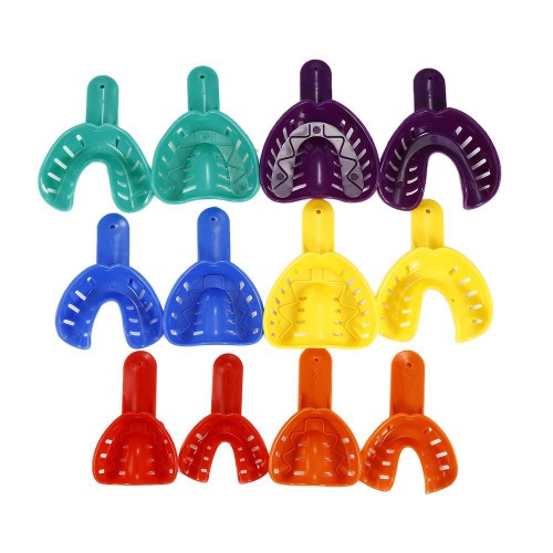50-Piece Perforated Plastic Dental Impression Tray Set
