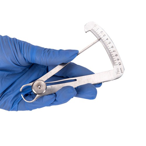 2-Piece Dental Lab Gauge Caliper Stainless Steel Metal Wax Thickness Measurement Ruler Tool image 1