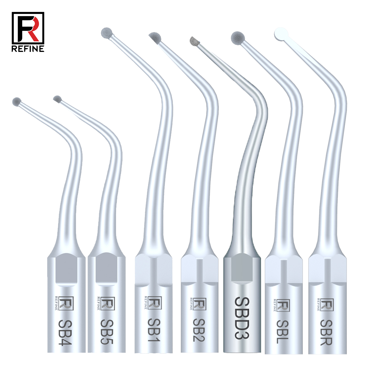 5-Piece Dental Scaler Tip SB1 SB2 SB3 SB4 SB5 SBR SBL, Compatible with REFINE EMS Woodpecker Scaler Handpiece image 2
