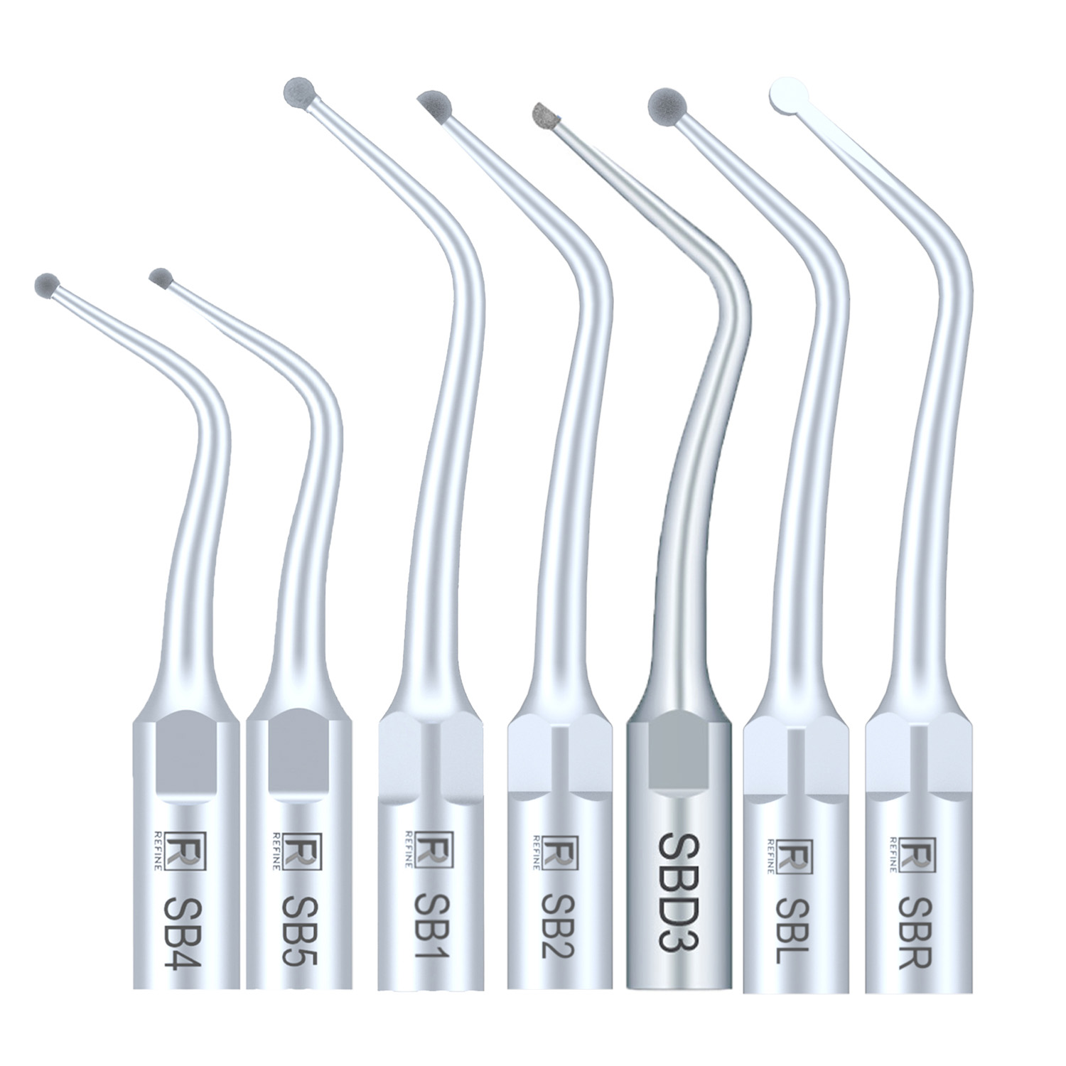 5-Piece Dental Scaler Tip SB1 SB2 SB3 SB4 SB5 SBR SBL, Compatible with REFINE EMS Woodpecker Scaler Handpiece image 3