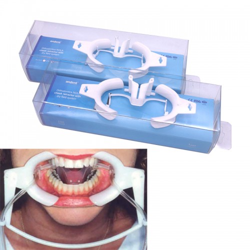 1-Piece Dental Cheek Retractor with Sub Saliva Suction Tube Intraoral Lip Mouth Opener image 1