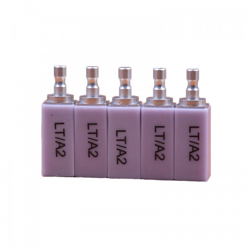 5-Piece C14 LT Low Translucent Lithium Disilicate Glass Ceramic Block Dental Veneer and Anterior Teeth Material image 1