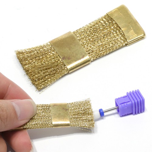 10-Piece Dental Lab Bur Brass Wire Flat Brush Nylon Flat Cleaning Tool image 1