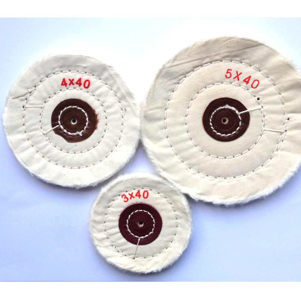 3-Piece/ Lot Dental Lab, White Cloth Round Flannel Wheel 40 Layers Polishing 5, 4, 3 Inches image 2