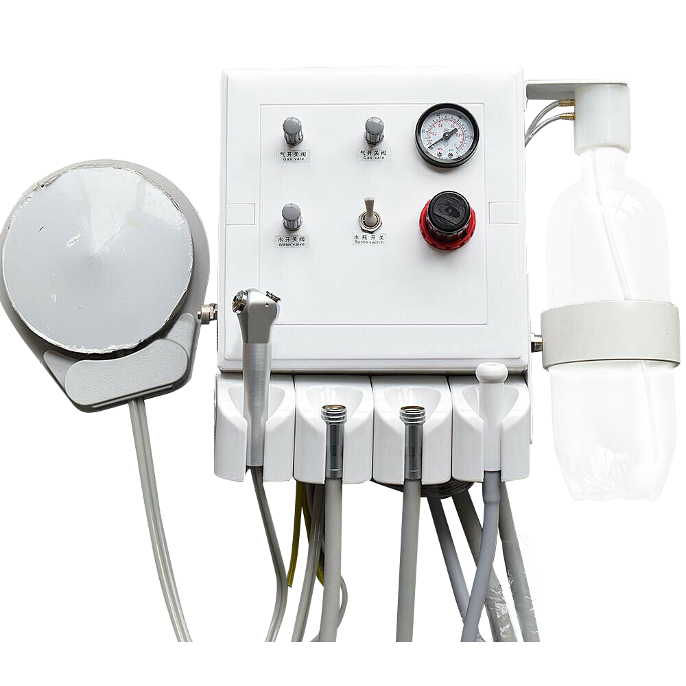 Wall Mounted Portable Dental Turbine Unit with 3 Way Syringe and Saliva Ejector image 2