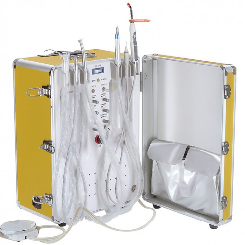 XS-341 Portable Mobile Dental Turbine Unit with Compressor, LED Curing Light, and Scaler Handpiece image 1