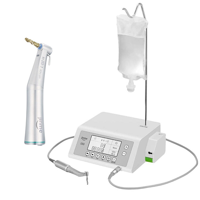 Jinme E80 Brushless Professional Dental Implant Motor System with LED 20:1 Contra-Angle Surgical Handpiece image 2