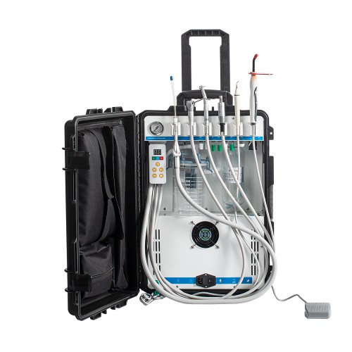 GREELOY® GU-P208 Portable Dental Unit with Electric Dental Motor, Curing Light, and Scaler Handpiece 2/4-Hole image 1