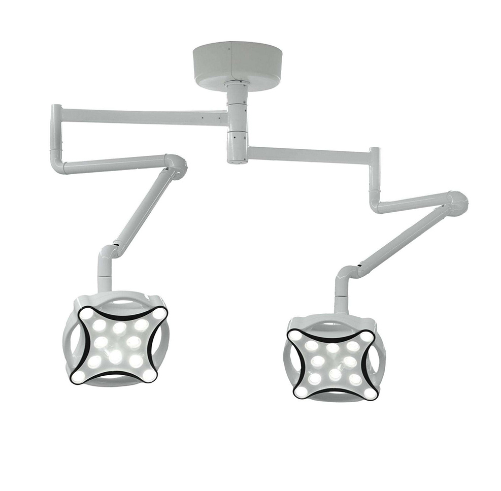 JD1700 Double Head Ceiling-Mouted Professional Dental LED Operating Light Medical Vet Operating Surgical Lamp image 2