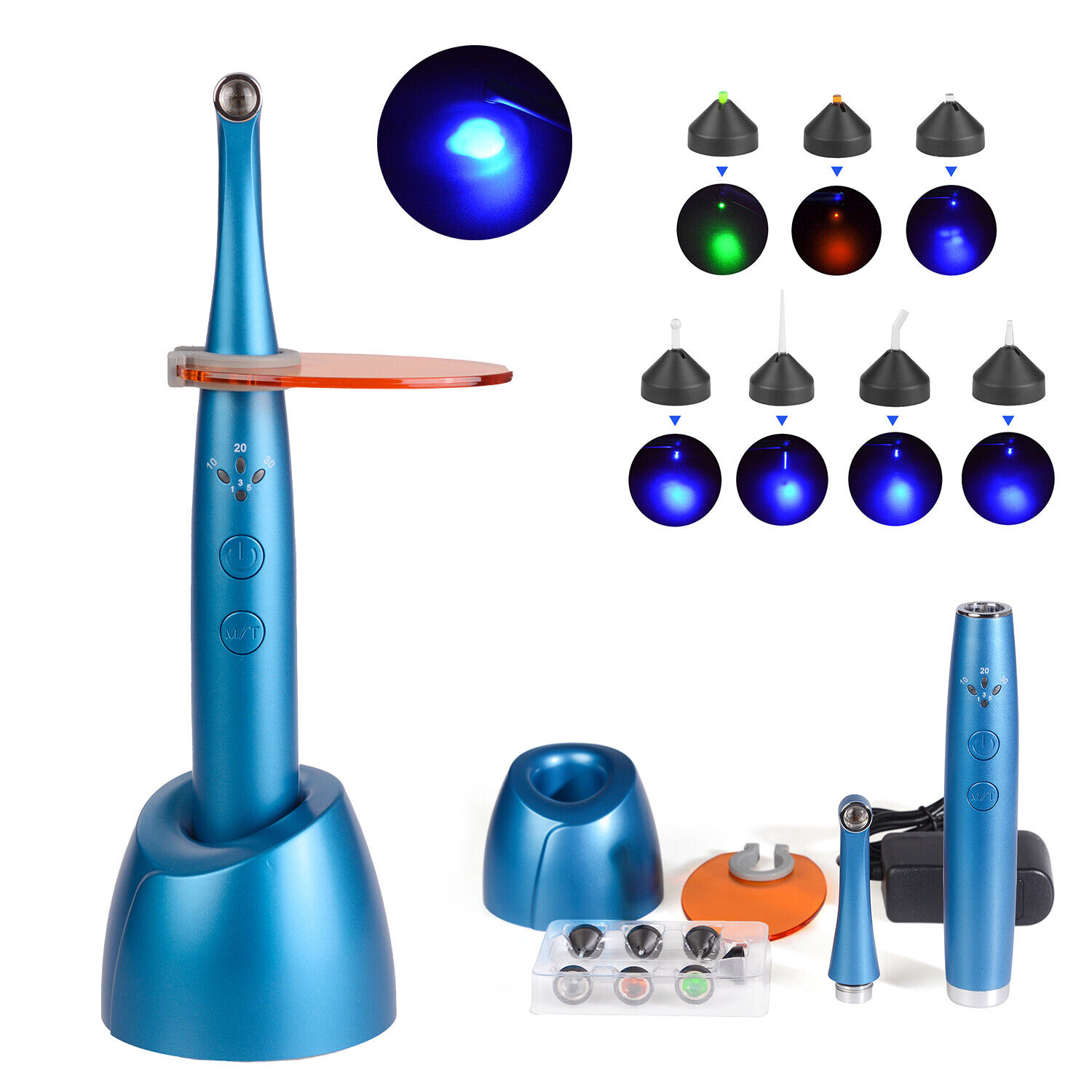 Professional Dental 1 Second Curing Wireless LED Curing Light with 7 Lens 2500mW/C㎡ image 2