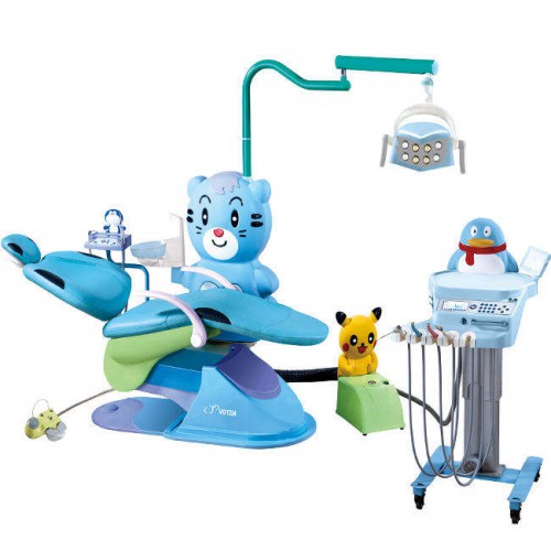 Blue Cat Pediatric Professional Dental Unit Lovely Cartoon Animals Chair for Children with Dentist Stools T80 image 1