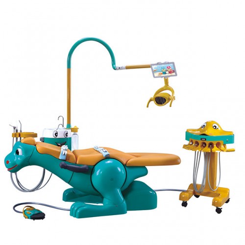 A8000-IIB Lovely Dinosaur Design Children Dental Chair Pediatric Dental Unit with 2-Piece Dentist Stools image 1