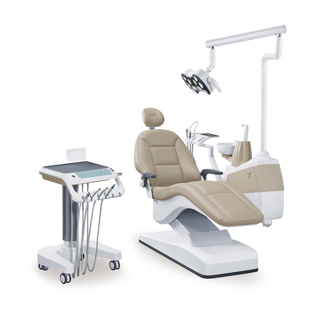 Gladent® GD-S350C Professional Dental Chair Unit with Mobile Dental Cart Cast Aluminum Backrest image 2