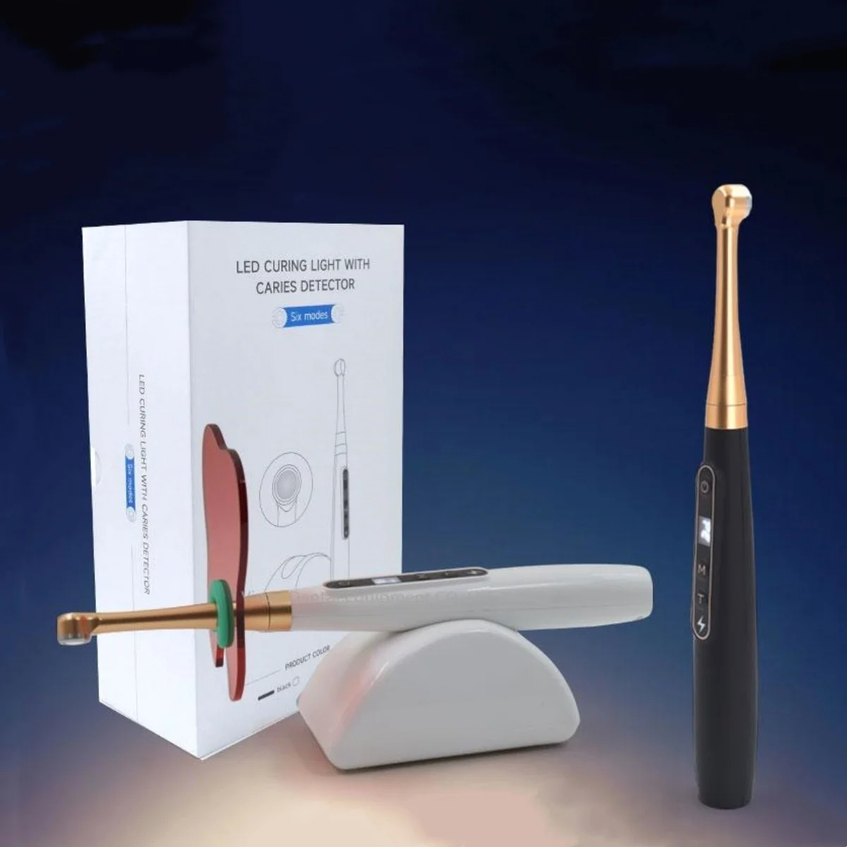 Professional Dental Wireless 1 Second LED Curing Light with Caries Detection Detector 6 Modes 1800mW/cm2 image 3