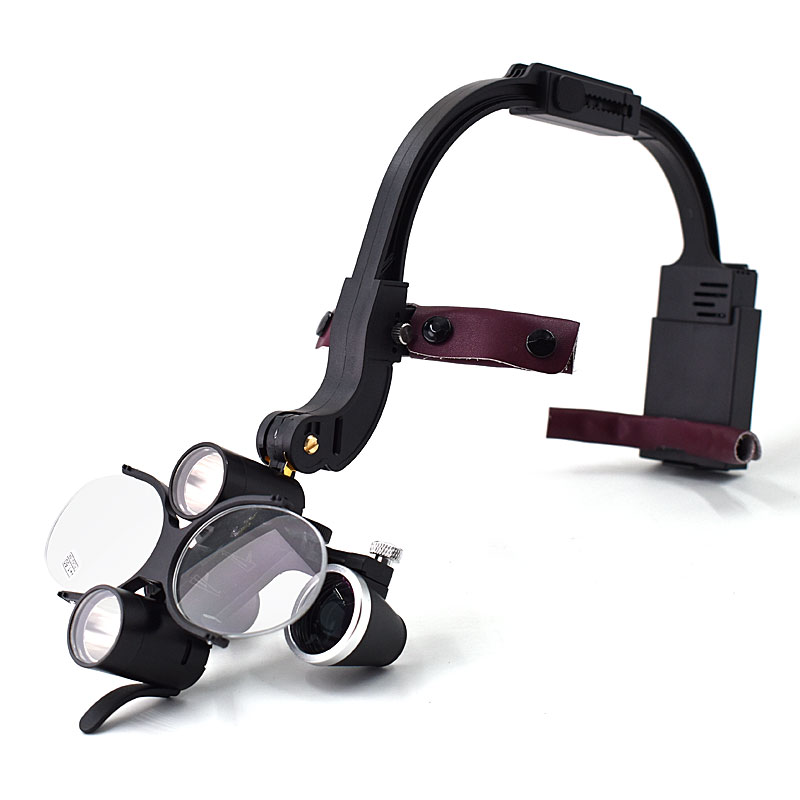 2.5X/3.5X Headband Professional Dental Binocular Loupes with 5W LED Head Light Headlamp image 3