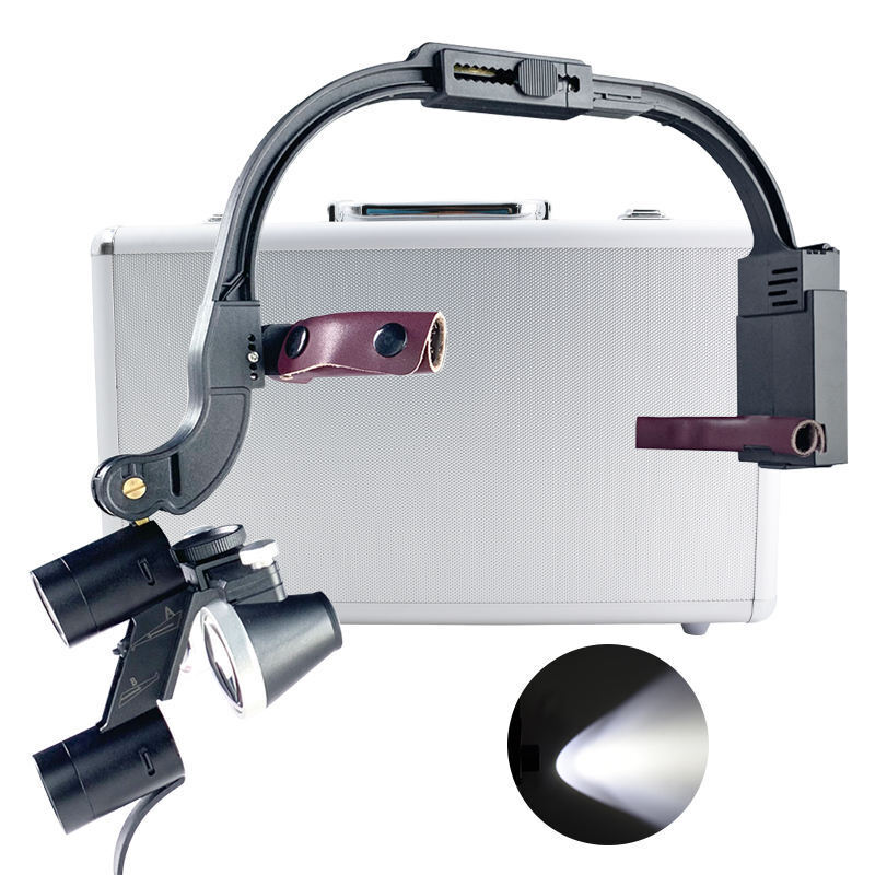 2.5X/3.5X Headband Professional Dental Binocular Loupes with 5W LED Head Light Headlamp image 4