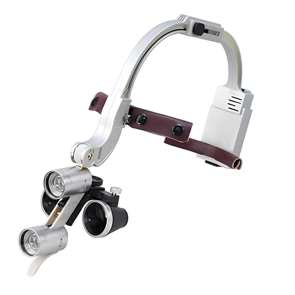 2.5X/3.5X Headband Professional Dental Binocular Loupes with 5W LED Head Light Headlamp image 6